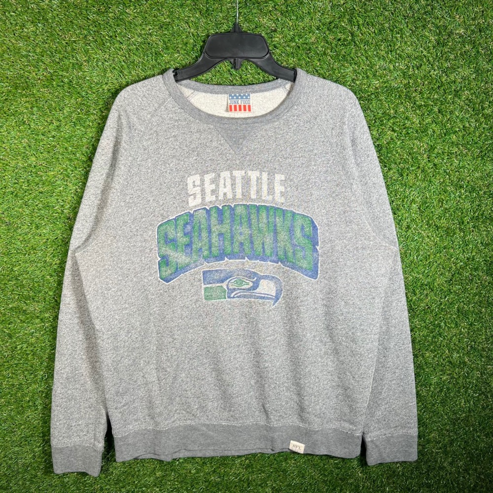 Junk Food Seattle‎ Seahawks Sweatshirt Mens Large Heather Grey Graphic Crewneck